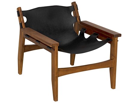 Noir Black Leather Accent Chair