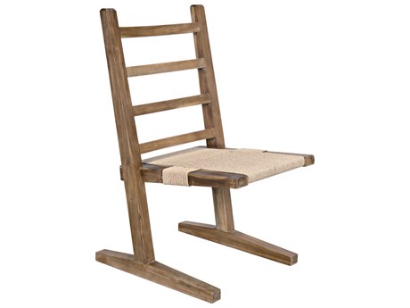Noir Teak Wood Brown Side Dining Chair