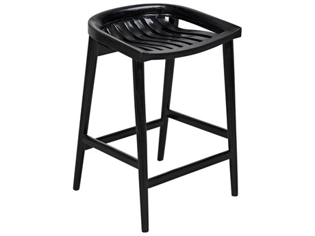 Noir Sungkai Wood Charcoal Black Counter Stool