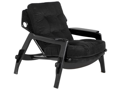Noir Pax Black Fabric Accent Chair