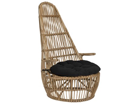 Noir Clementine Brown Fabric Accent Chair