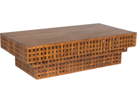 Noir Flynn Rectangular Wood Clear Coat Flat Coffee Table