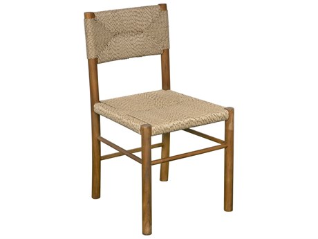 Noir Franco Teak Wood Brown Side Dining Chair