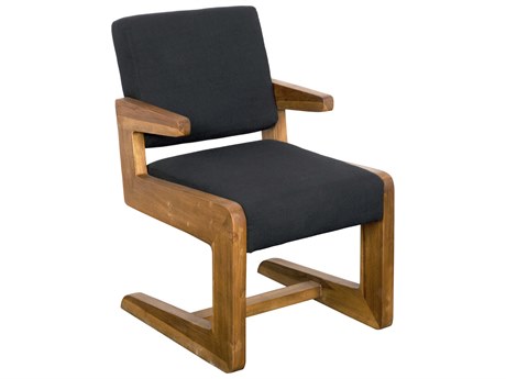 Noir Bruce Black Fabric Accent Chair