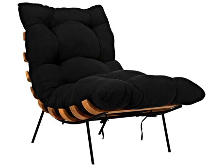 Noir Black Fabric Accent Chair