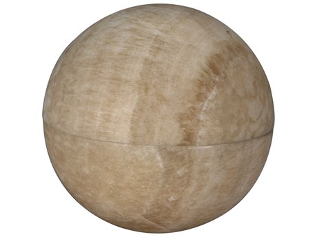 Noir Small Onyx Globe Natural Brown Desk Lamp
