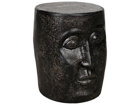 Noir Round Black End Table