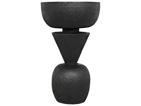 Noir Wood Burnt Black End Table