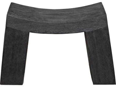 Noir Burnt Black Accent Stool