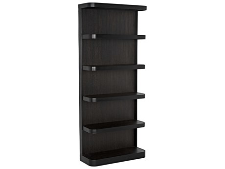 Noir Black Metal Ebony Walnut Bookcase