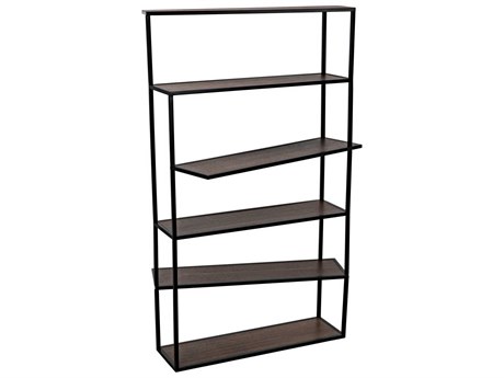 Noir Dark Walnut With Matte Black Bookcase
