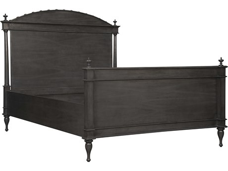 Noir Owen Pale Brown Mahogany Wood King Panel Bed