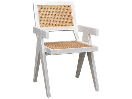 Noir Teak Wood Brown Arm Dining Chair