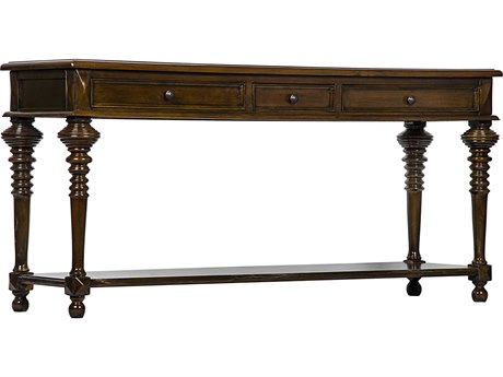 Noir Living Room Accents Rectangular Wood Distressed Brown Console Table