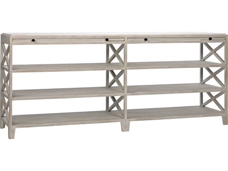 Noir Rectangular Wood White Wash Console Table