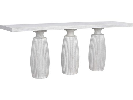 Noir Rectangular Wood White Wash Console Table