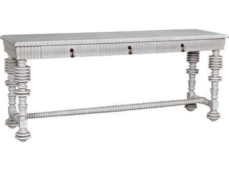 Noir Rectangular Wood White Wash Console Table