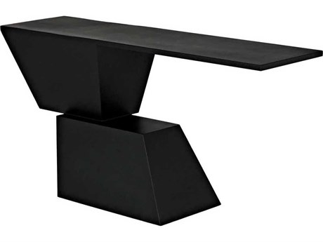 Noir Rectangular Metal Matte Black Console Table