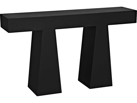 Noir Rectangular Metal Matte Black Console Table