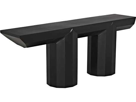 Noir Rectangular Steel Matte Black Console Table