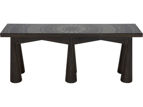 Noir Rectangular Wood Ebony Walnut Console Table