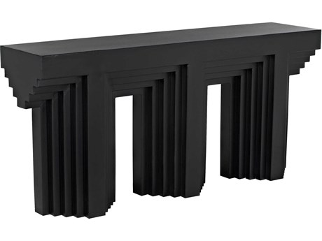 Noir Rectangular Metal Matte Black Console Table