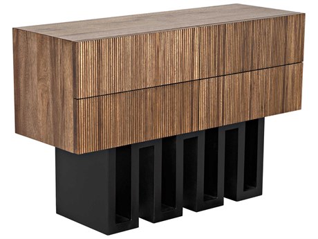 Noir Nova 46" Walnut Wood Dark With Matte Black Sideboard