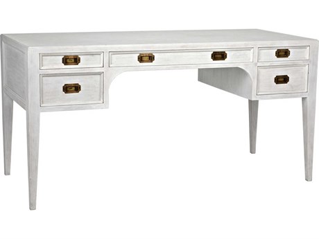 Noir White Wash Mahogany Wood Secretary Desk Writing