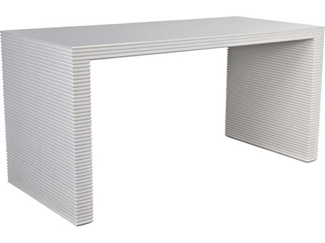Noir Solid White Mahogany Wood Computer Desk