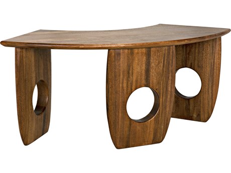 Noir Dark Walnut Brown Wood Computer Desk