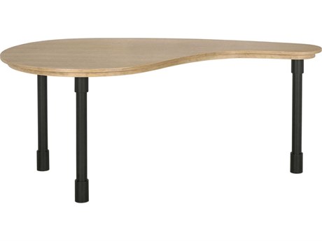 Noir Emory Natural And Matte Black Oak Wood Computer Desk