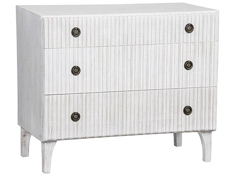 Noir Bedroom Storage Daryl 3-Drawers Mahogany Wood Dresser