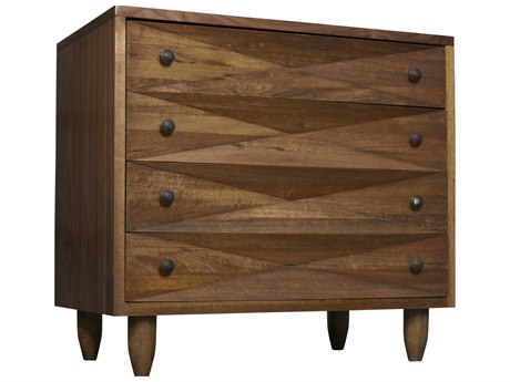 Noir Bedroom Storage Dark Walnut Brown Wood Accent Chest