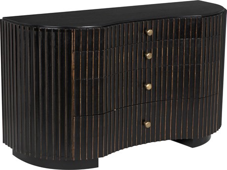Noir Irene 4-Drawers Mahogany Wood Dresser