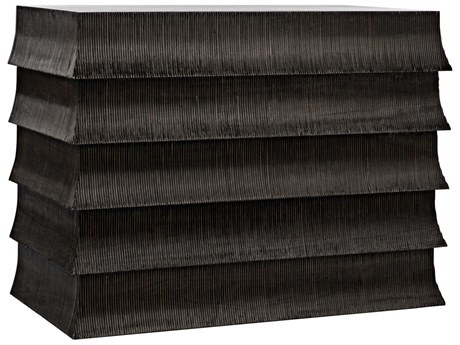 Noir Ava 5-Drawers Black Mahogany Wood Dresser