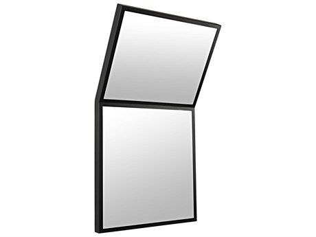 Noir Lazo Black Metal Rectangular Wall Mirror