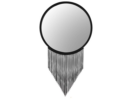 Noir Galahad Round Wall Mirror