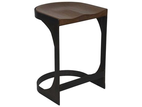 Noir Walnut Wood Dark Counter Stool