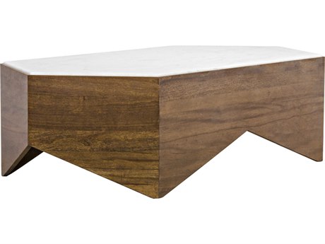 Noir Living Room Accents Stone Dark Walnut Coffee Table