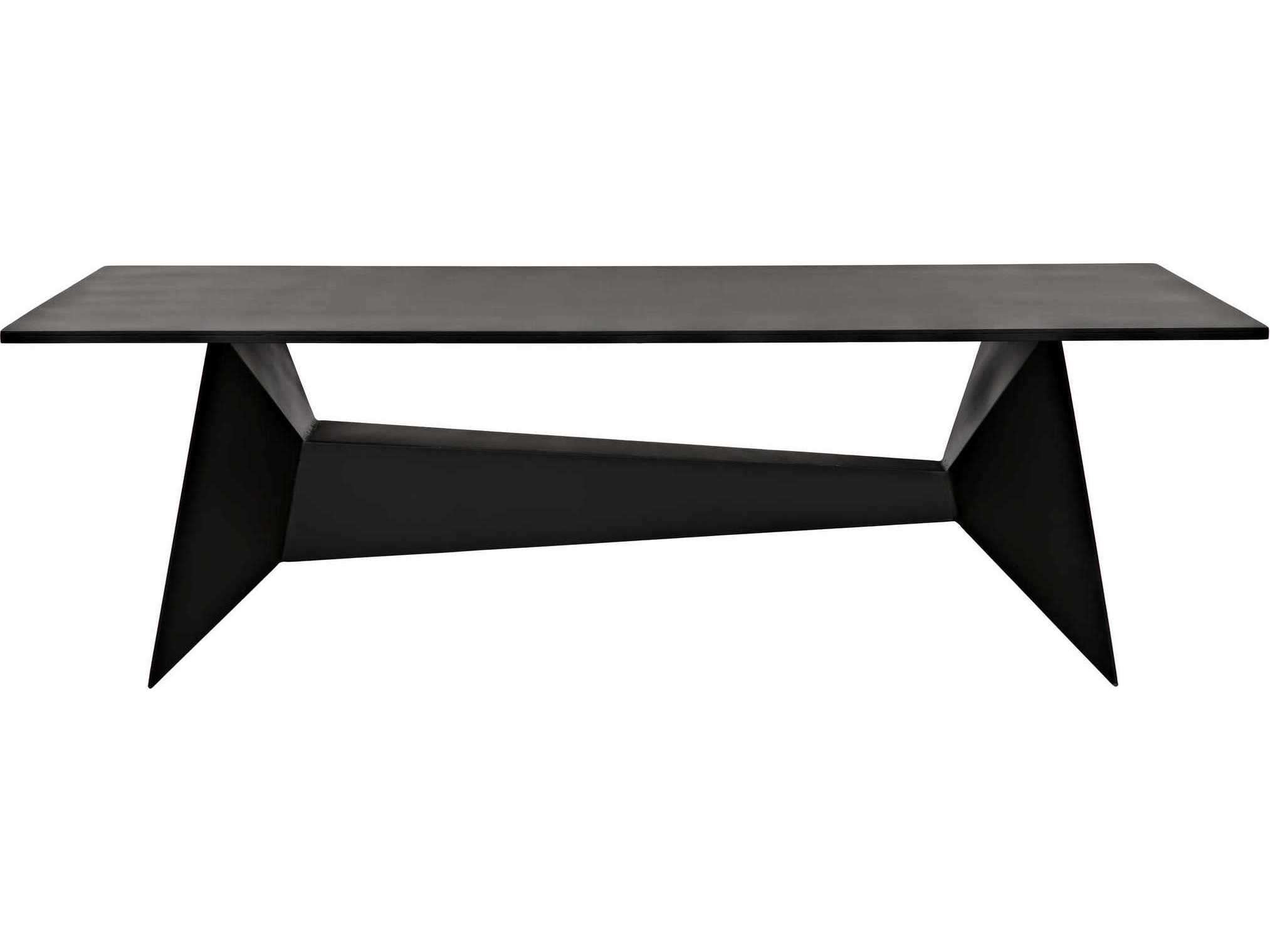 rectangle black metal coffee table