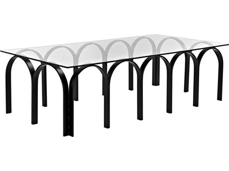 Noir Rectangular Glass Matte Black Coffee Table