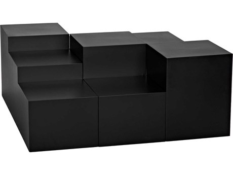 Noir Square Steel Matte Black Coffee Table
