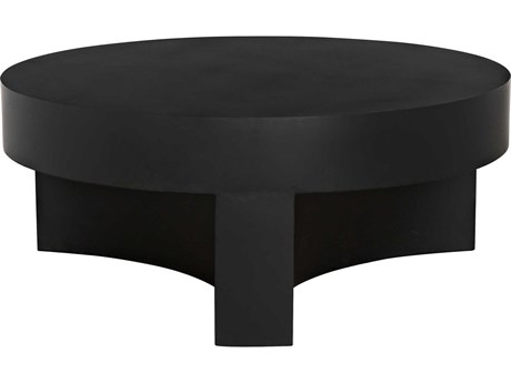 Noir Round Metal Matte Black Coffee Table