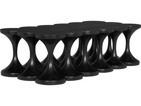 Noir Jericho Rectangular Wood Hand Rubbed Black Coffee Table