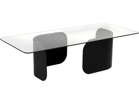 Noir Varicka Rectangular Glass Matte Black Coffee Table