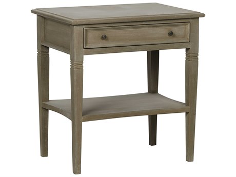 Noir Oxford 1-Drawer Brown Mahogany Wood Nightstand