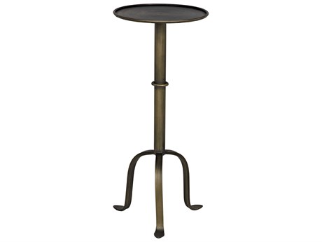 Noir Round Metal End Table