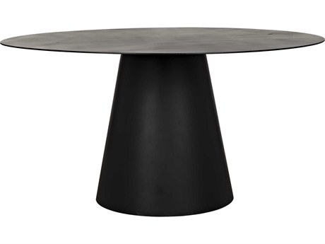Noir Round Black Metal Dining Table