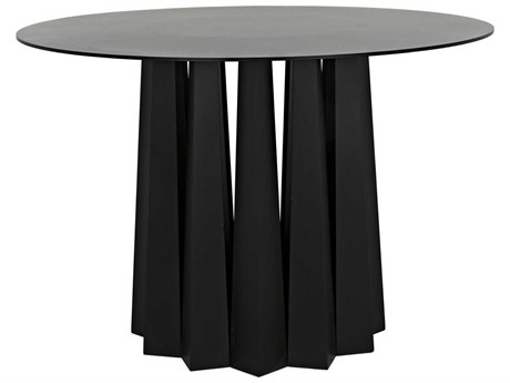 Noir Round Black Metal Dining Table