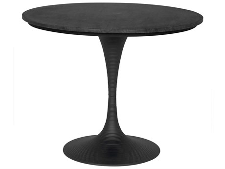 Noir Joni Round Marble Matte Black Dining Table
